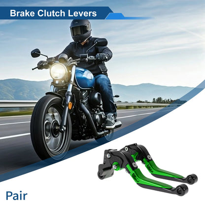 Adjustable Brake Clutch Lever for Kawasaki Ninja 650R (2006–2018) Black Green