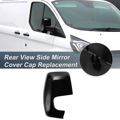 Right Rearview Mirror Cover Cap Gloss Black for Ford Transit Custom (2012–2023)