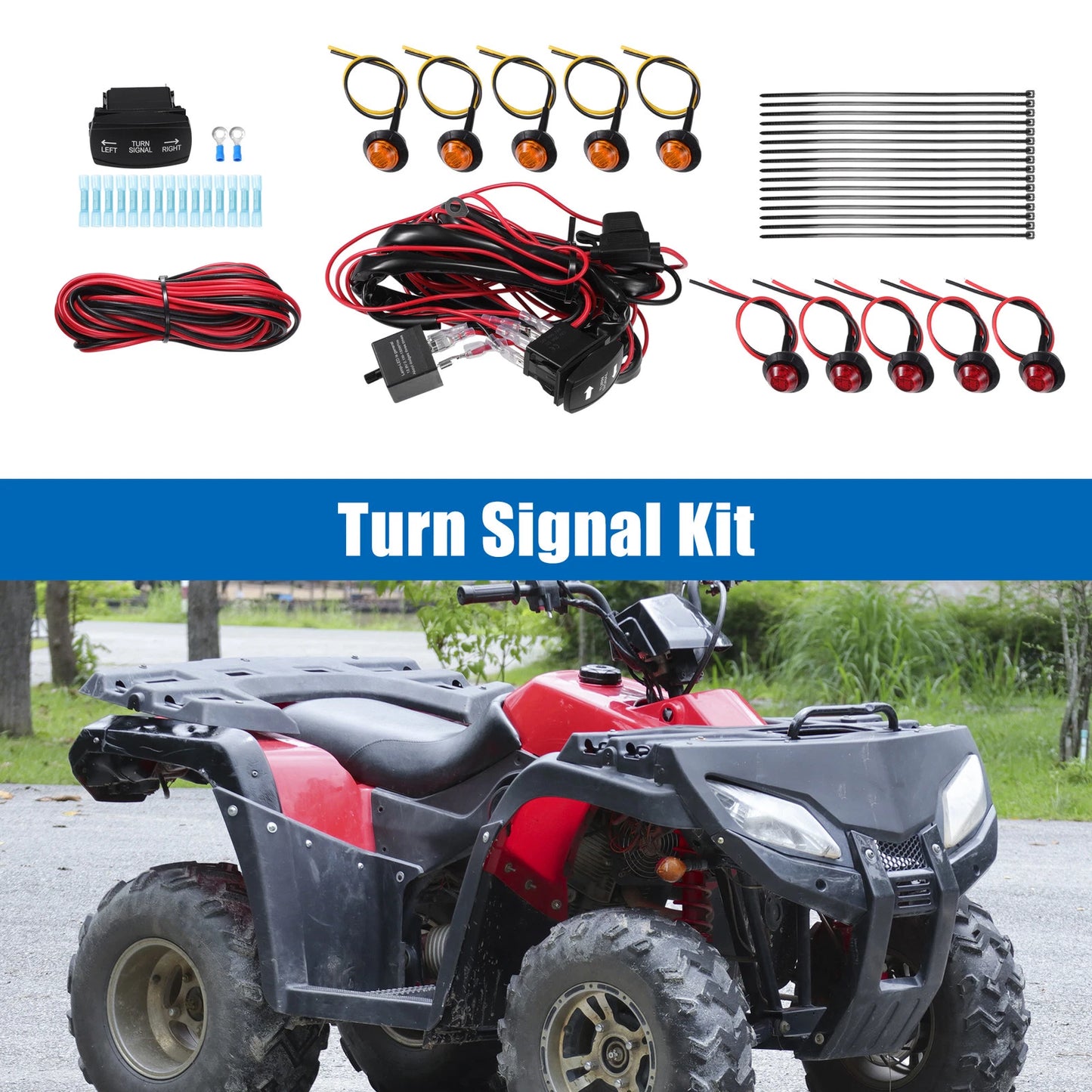 Set of 4 Black LED Turn Signal Kit for Polaris RZR Ranger Turbo