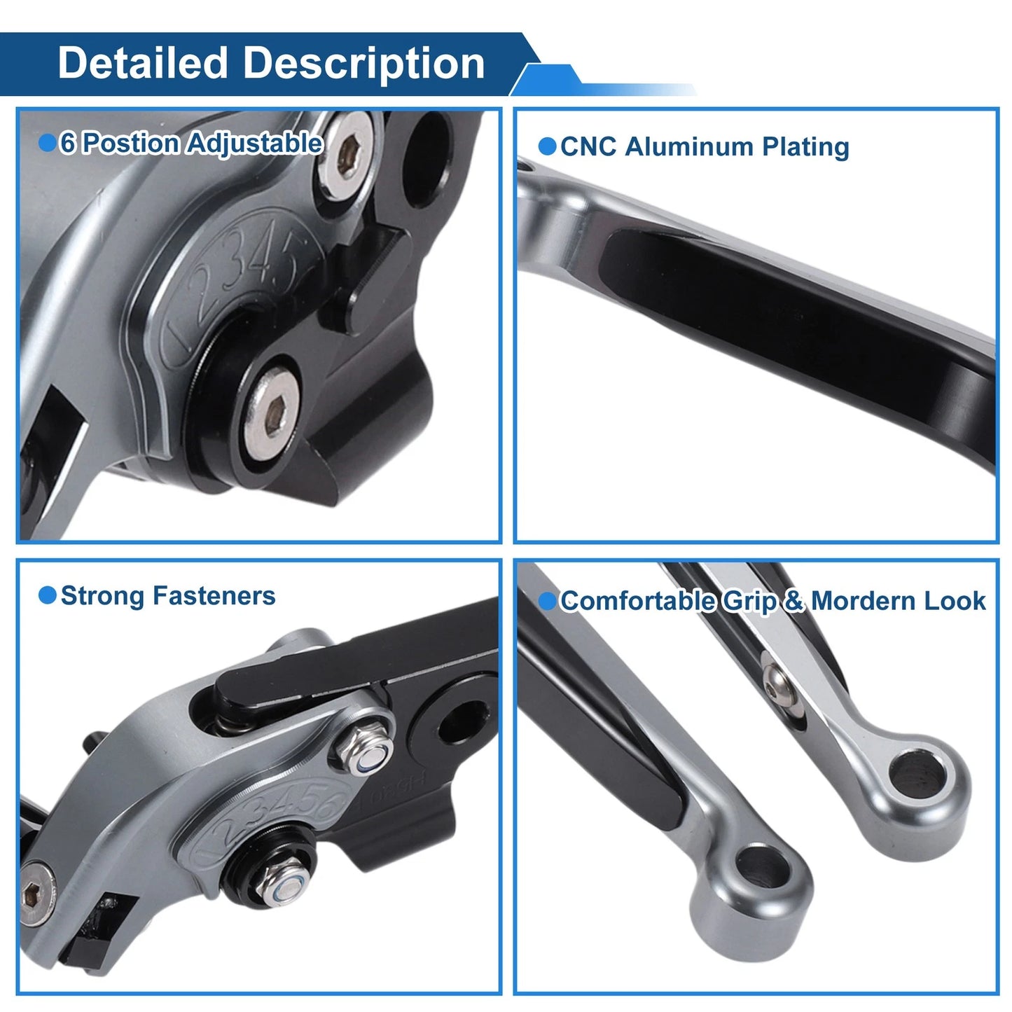 Adjustable Brake Clutch Lever for Yamaha TMAX560 (2020–2023) Titanium Black