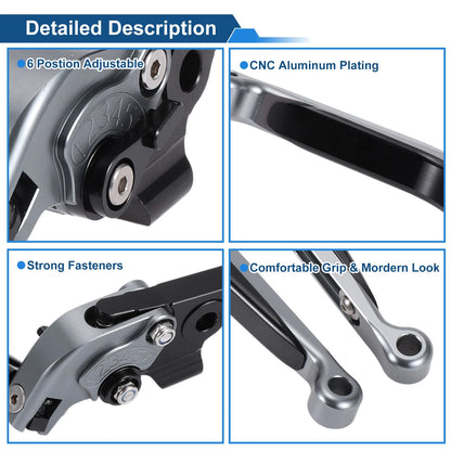 Adjustable Brake Clutch Lever for Yamaha TMAX560 (2020–2023) Titanium Black