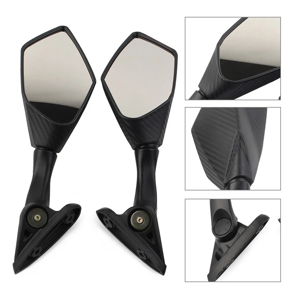 Motorcycle Rearview Mirrors for Yamaha YZF R3 R25 (2015–2024) Carbon Fiber Black