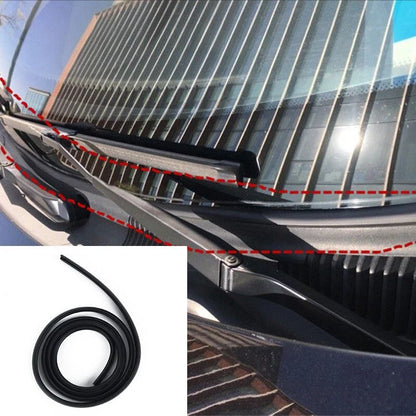 Protective Rubber Strip for Black Car Front Windshield Panel Decor Trim
