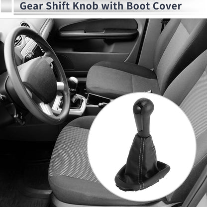 5 Speed Shift Knob with Boot Cover for Chevrolet Spark (2011–2015) Faux Leather