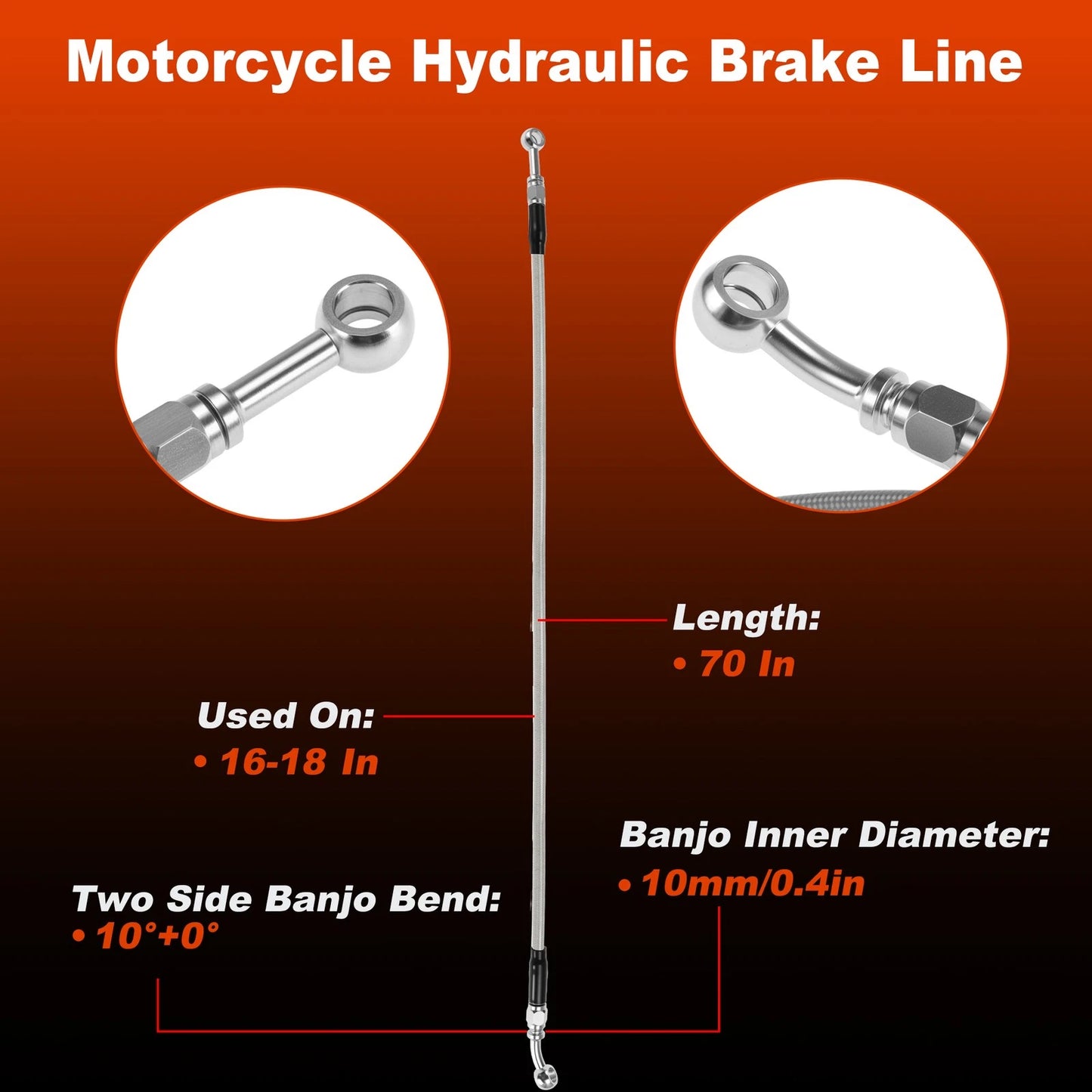 70" Brake Hose Oil Line for Harley Davidson (No. 41800011)
