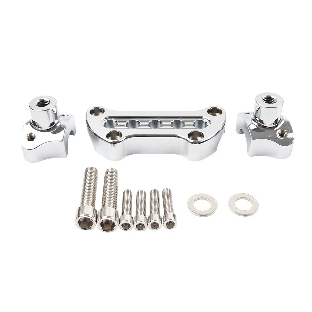 2.0" Tall CNC Handlebar Riser Clamps for Harley Dyna Softail Road King (–)