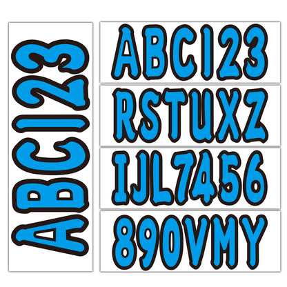 Set of 4 Custom Boat Registration Decals A-Z & 0-9 Blue