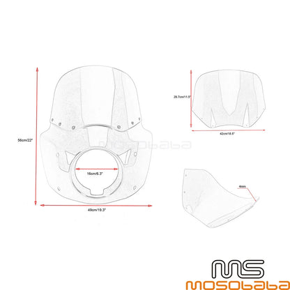 5.75'' Headlight Front Fairing for Harley FXLRS 114 117 (2021-2023)