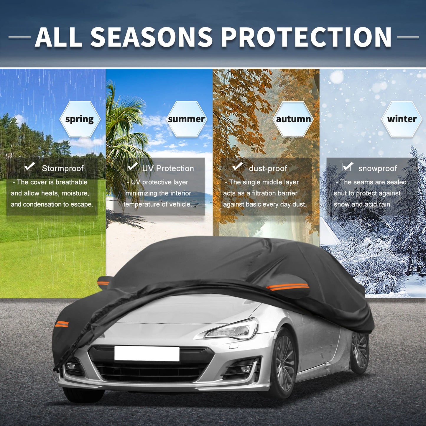 Waterproof Aluminum Film Car Cover for Subaru BRZ (2013–2021)