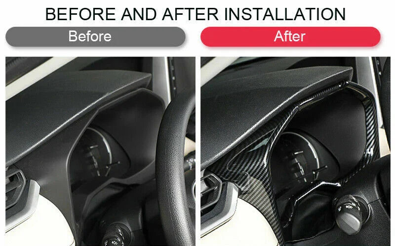 ABS Carbon Fiber Dashboard Meter Frame Cover Trim for Toyota RAV4 (2019–2023)