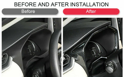 ABS Carbon Fiber Dashboard Meter Frame Cover Trim for Toyota RAV4 (2019–2023)