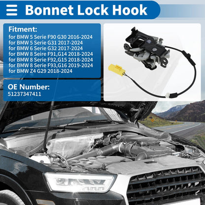 Hood Latch Assembly for BMW 5 Series F90 G30 (2016–2024) No. 51237347411