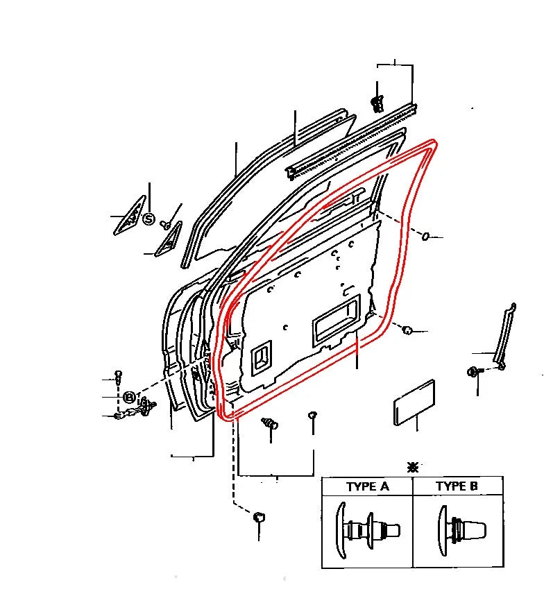 Weatherstrip for Toyota Corona Carina 2 Sedan (T170–AT171)