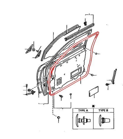 Weatherstrip for Toyota Corona Carina 2 Sedan (T170–AT171)