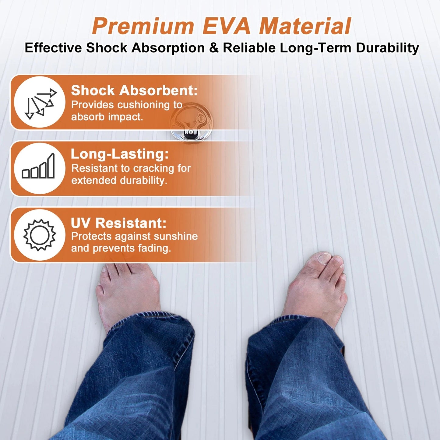 Self-Adhesive Boat Flooring Strip for Marine Use (96.06"L x 39.37"W)