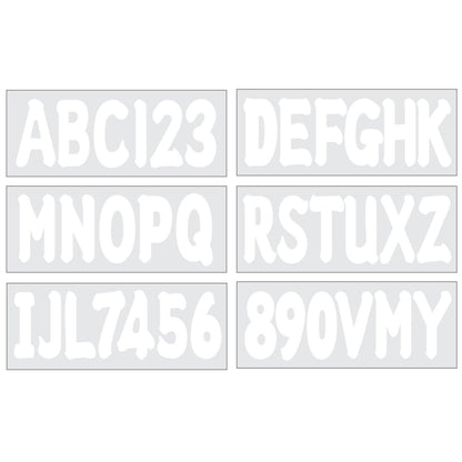 Set of 4 Custom Boat Registration Numbers Decals A-Z & 0-9 White