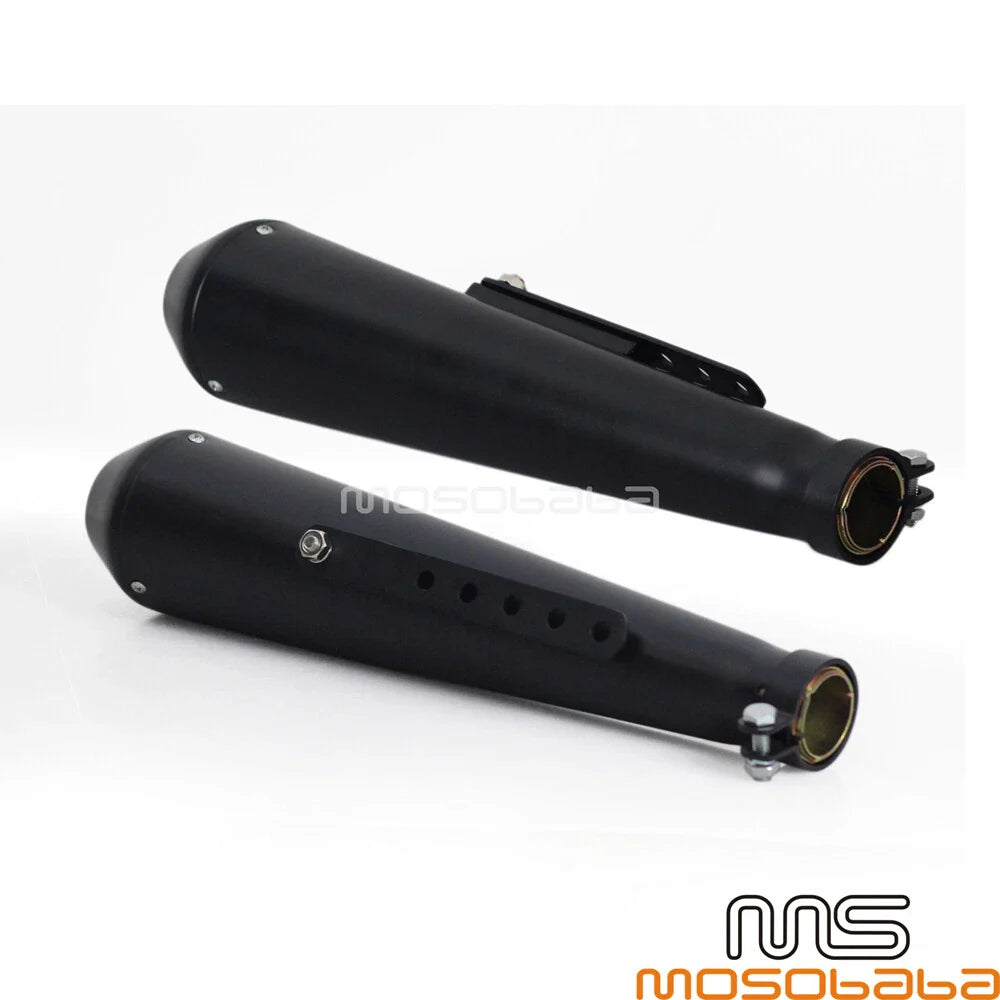 18" Reverse Cone Shorty Exhaust Muffler Pipes for Cafe Racer