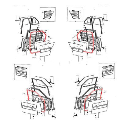 Weatherstrip Set for Toyota Corolla Sedan DX KE70 AE71 TE71 TE72 (1970–1982)