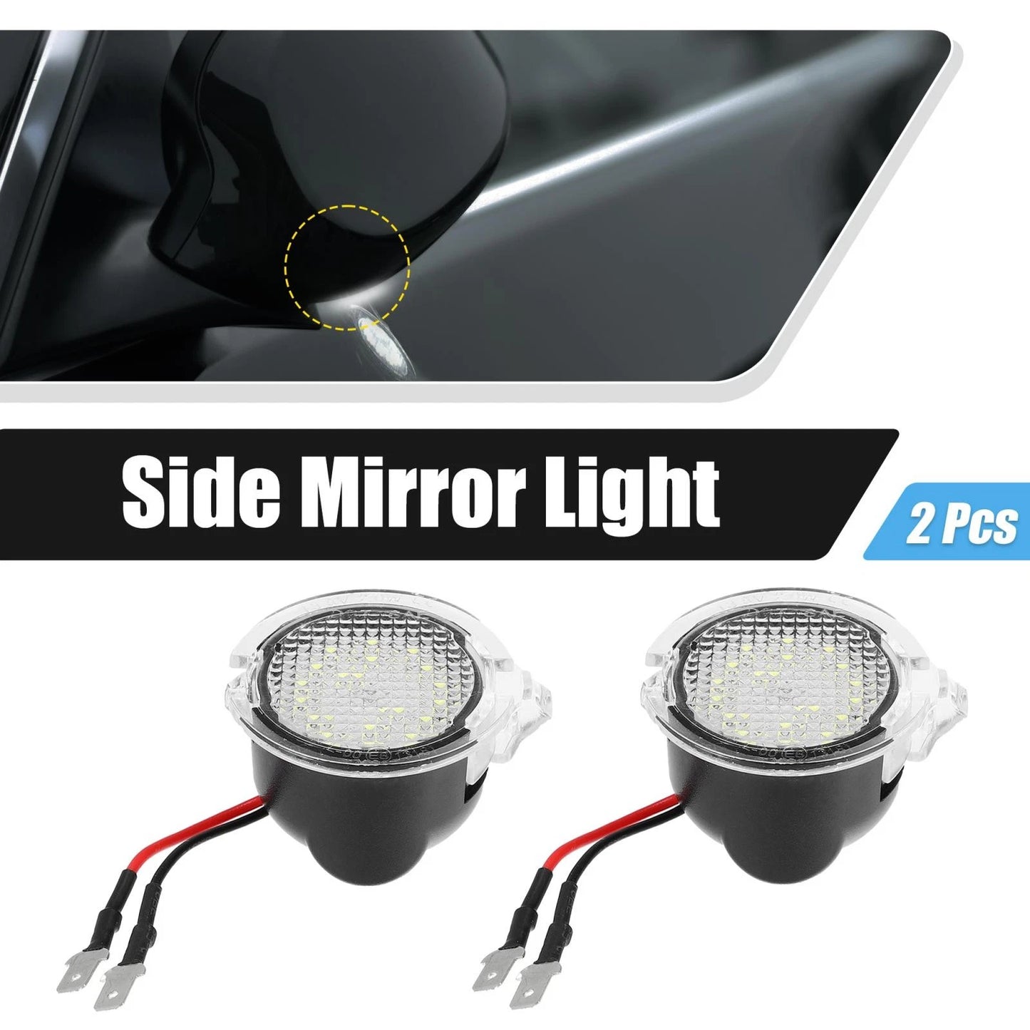 2X Side Mirror Light for Ford F150 Explorer (2000–2003) 3F1Z13B375AA White