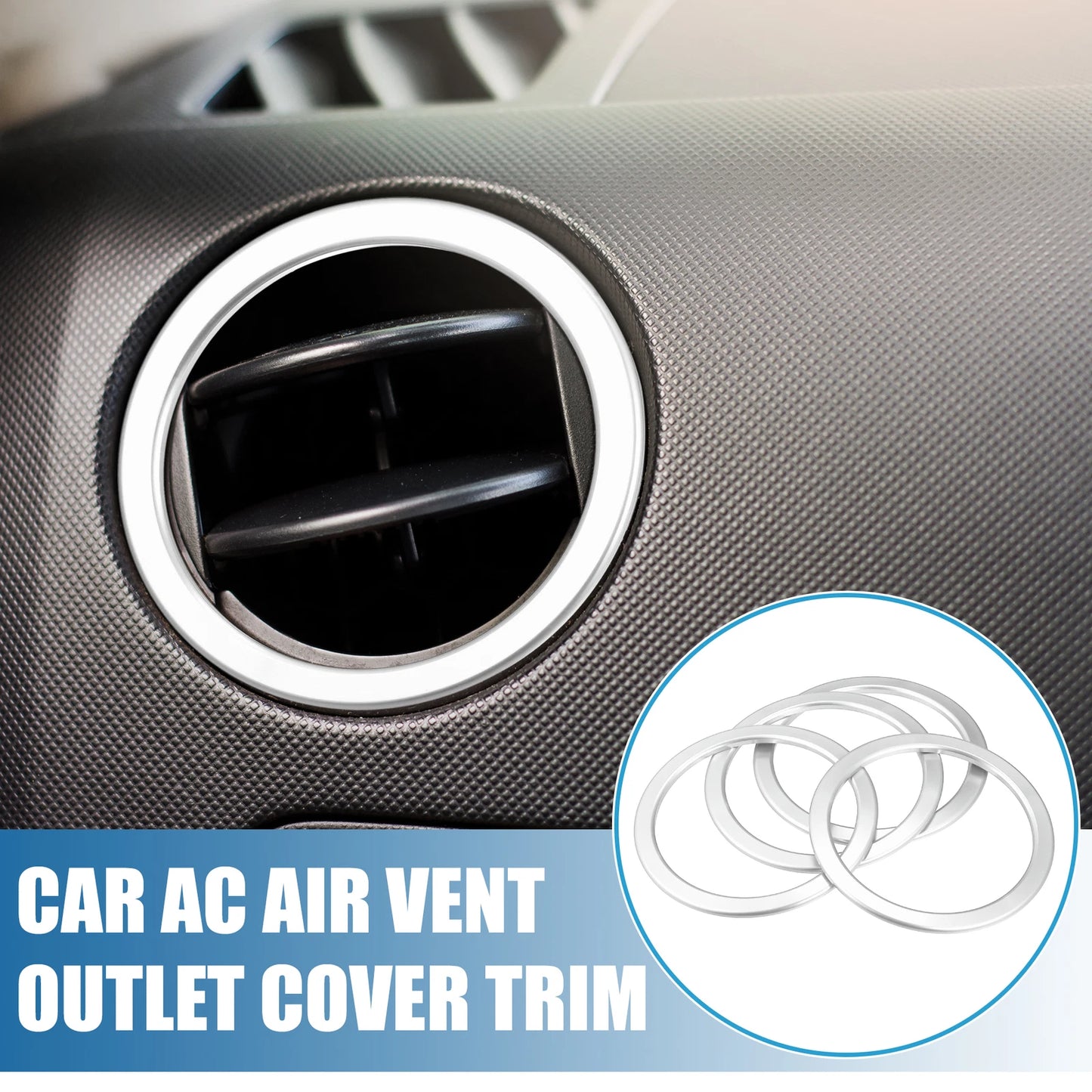 Set of 4 AC Air Vent Outlet Cover Ring Trim for Toyota Tundra (2014–2021)