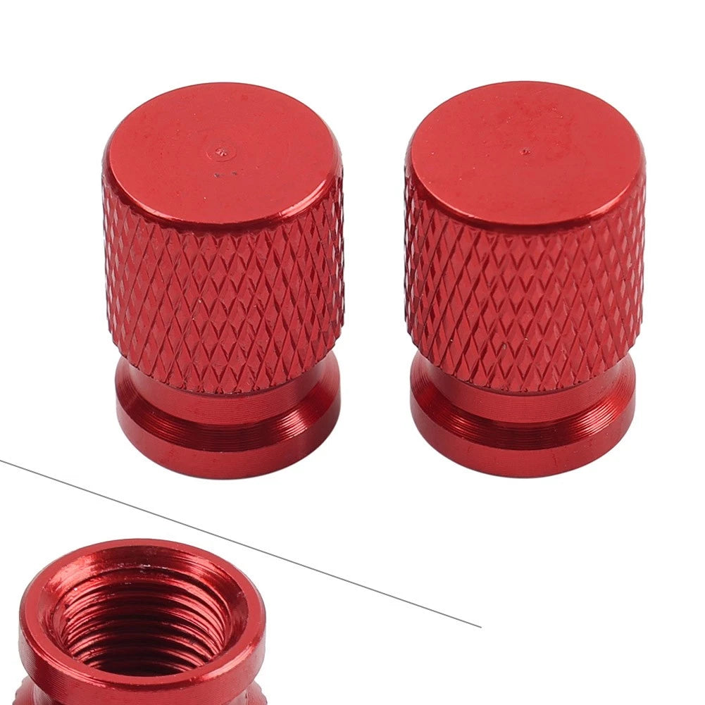 Set of 4 Yellow Tire Valve Stem Dust Caps for Universal Fit