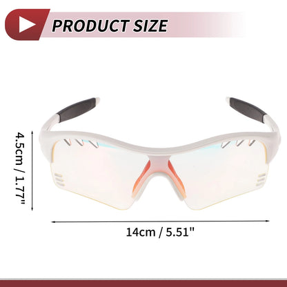 Motorcycle Riding Goggles for Various Models (Light Red Lens, White Frame)