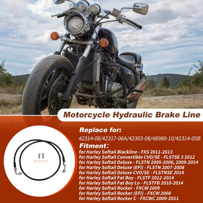 Hydraulic Front Brake Line Kit for Harley Softail (2011–2013) No. 42314-08 Black