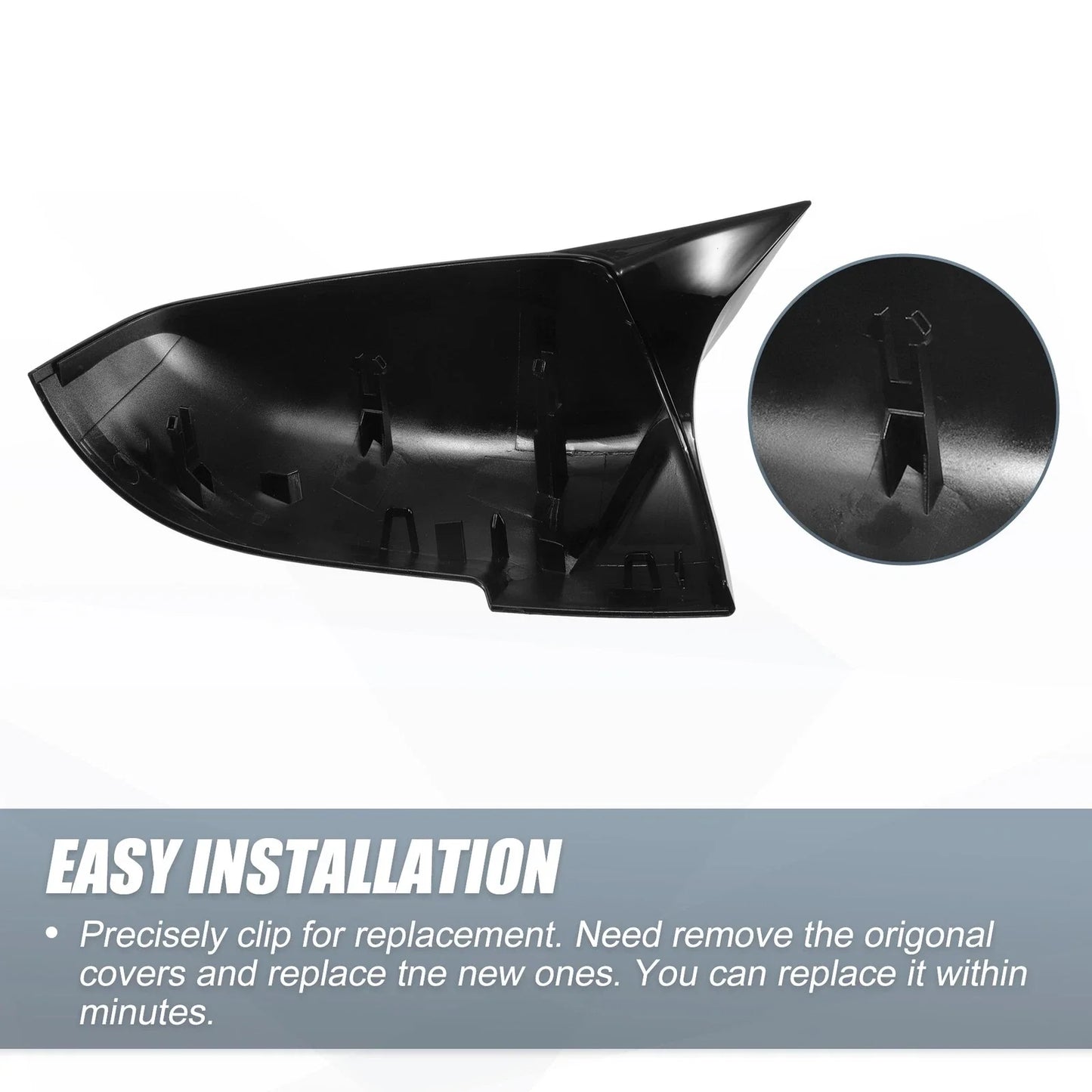 1 Pair Mirror Cover Cap Gloss Black for BMW X1 328i 125i 330i 320i 220i