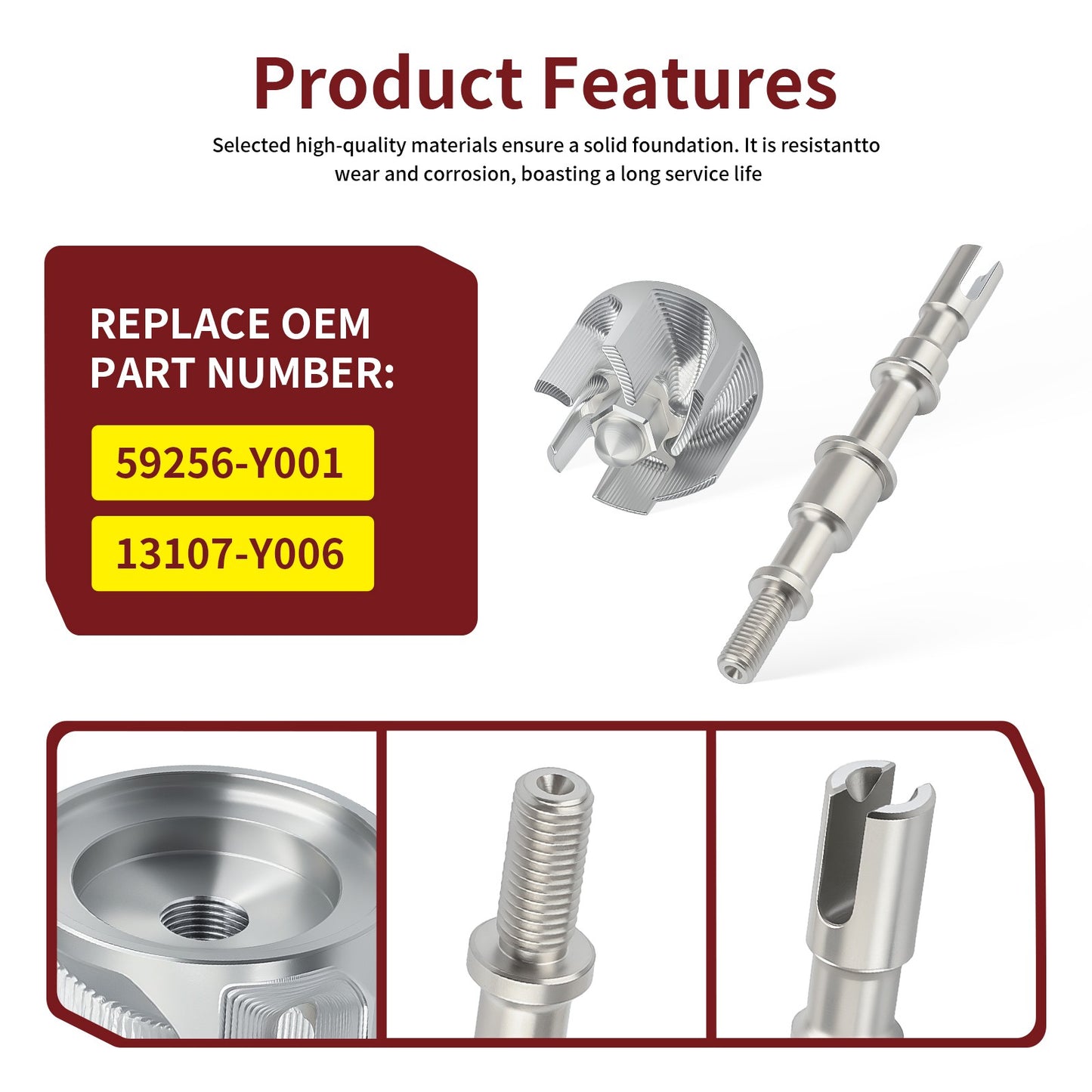 Water Pump Impeller & Shaft for Kawasaki Brute Force 300 (2003–2007)