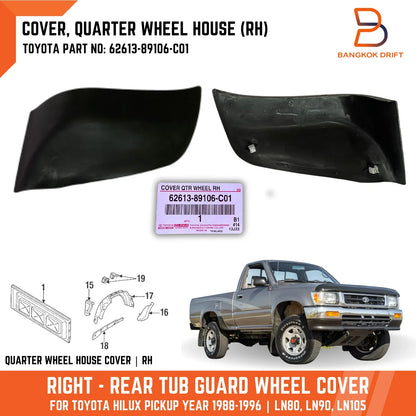 Right Quarter Wheel House Cover for Toyota Hilux 4Runner LN130 (1984-1997)
