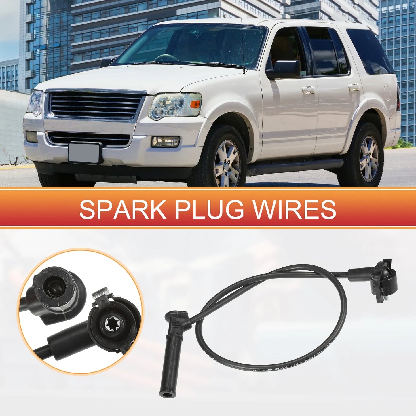 6X Spark Plug Wire Ignition Coil Cable No. 1U2Z12259JB for Ford Explorer (2002–2005)