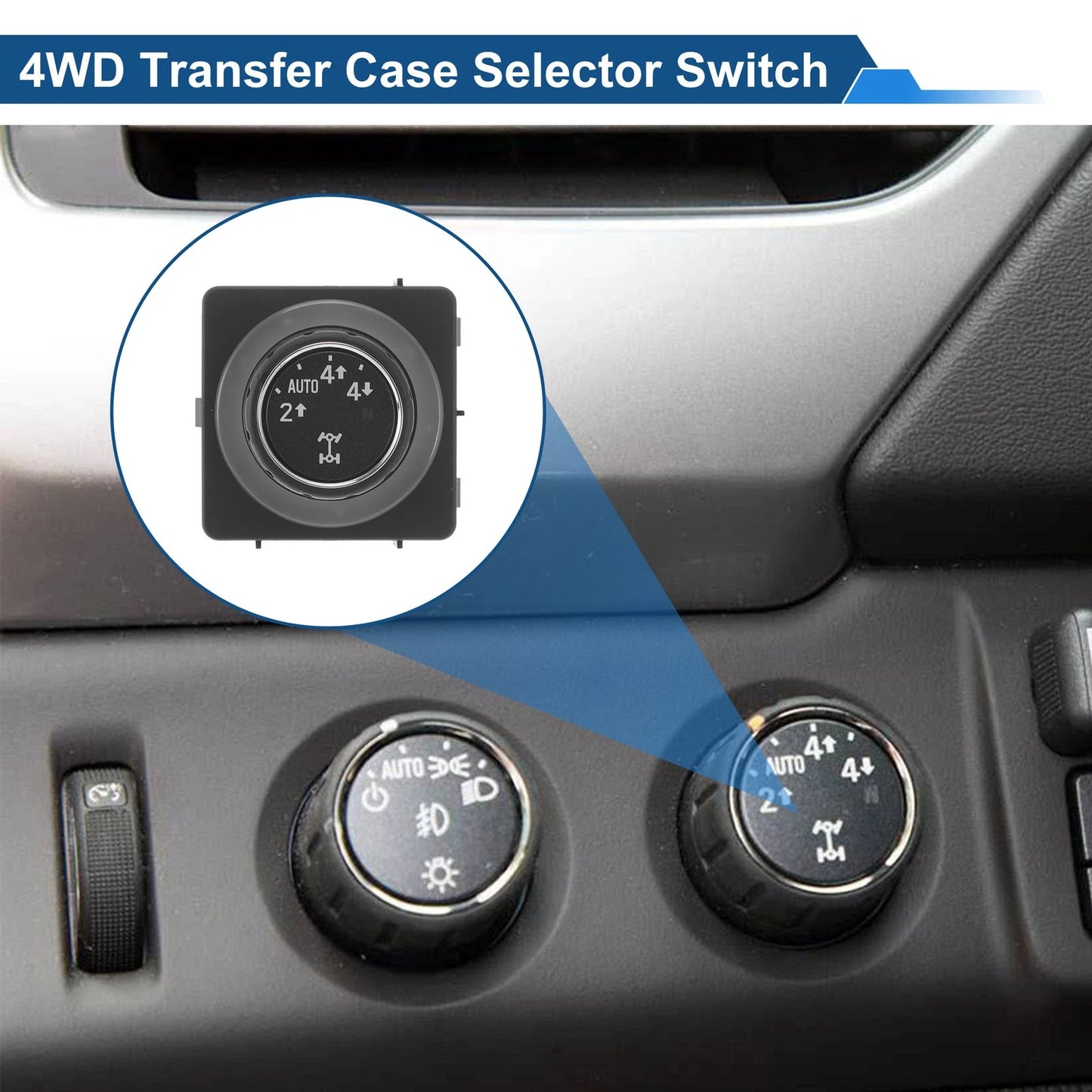 4x4 Wheel Drive Switch for Chevrolet Silverado 1500 (2014–2019) No. 22752189 Black