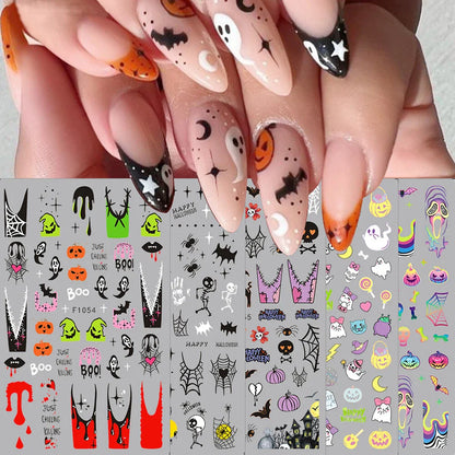 5 Sheets Halloween Nail Art Stickers for DIY Decoration