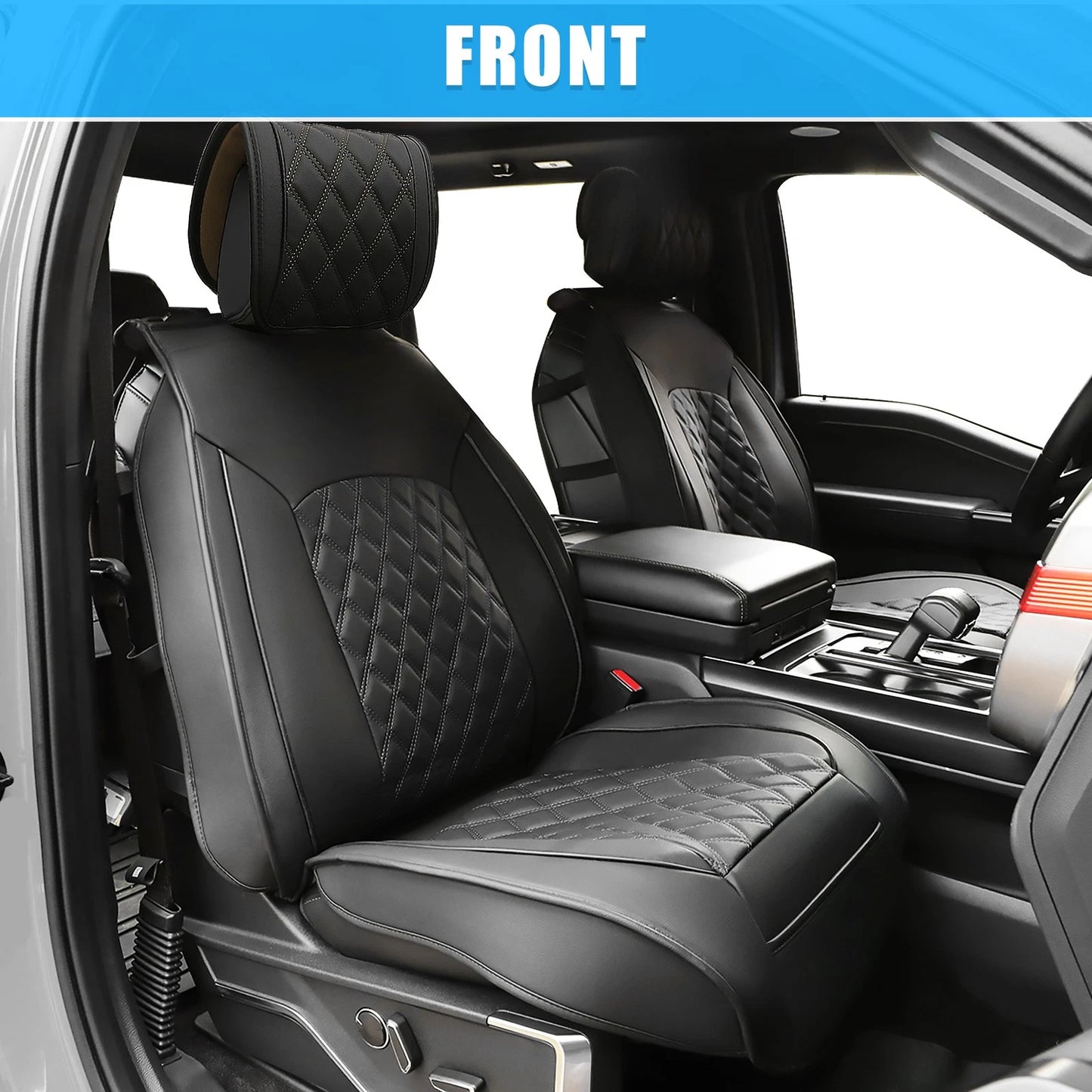 Set of 2 Front Seat Cover Cushions for Ford F150 F250