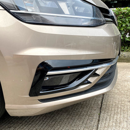 Gloss Black Front Bumper Grille Fog Light Cover Trim for Golf TSI MK7.5 (2017–2020)