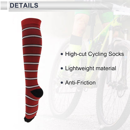 Cycling Socks Size L High-Cut Light Pink Red