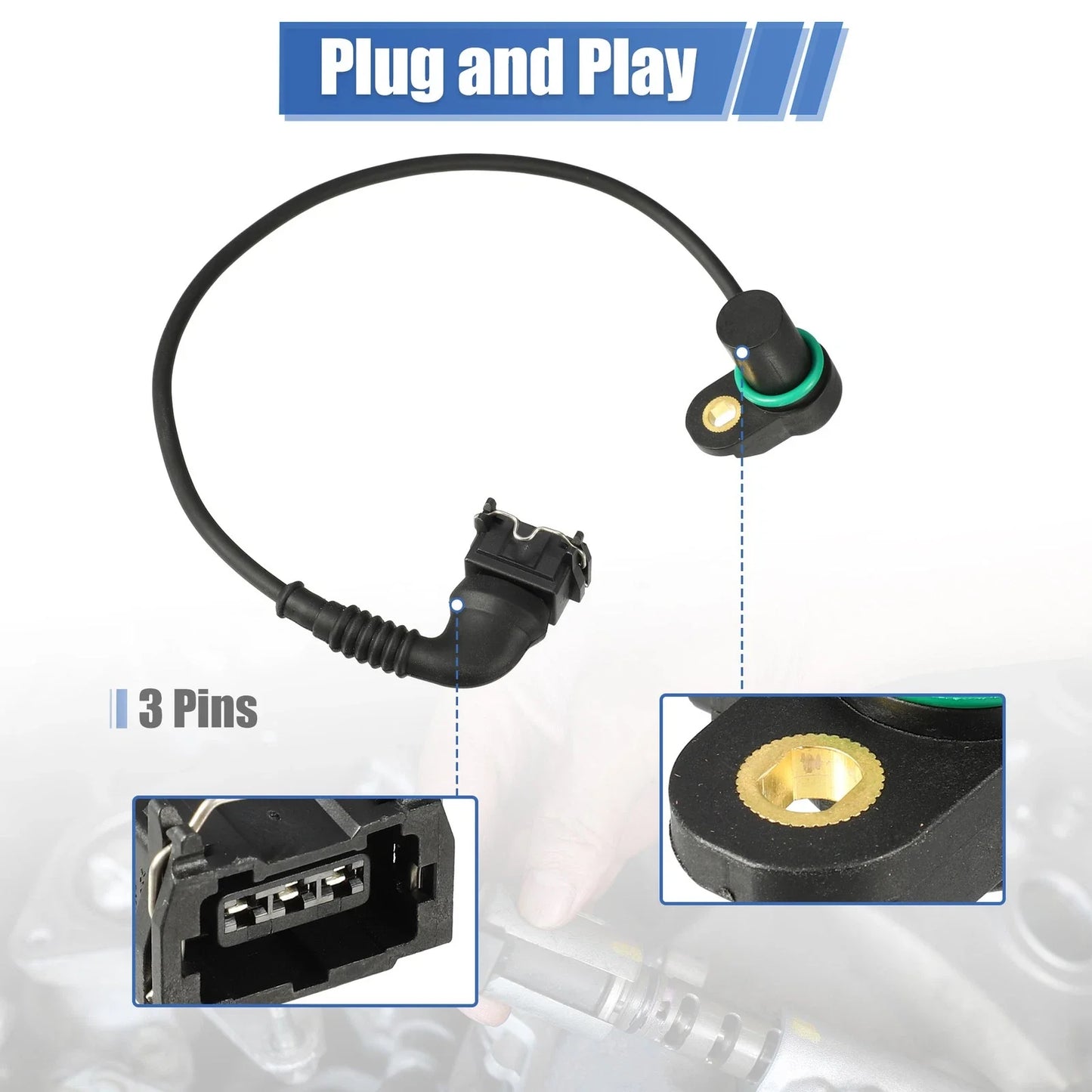 Engine Camshaft Position Sensor for BMW X5 E53 E38 Z8 7 Series Black