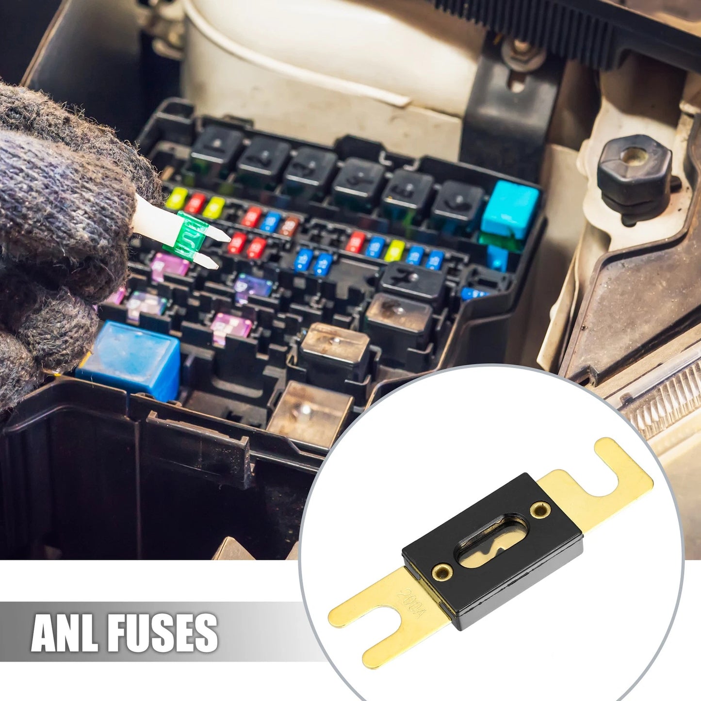 3pcs 200A ANL Fuse Replacement for Car Truck Motorcycle Boat Audio