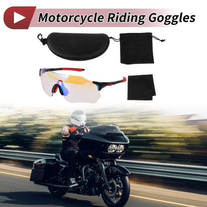 Set of 1 Motorcycle Riding Goggles for Universal Fit (Light Blue Lens)