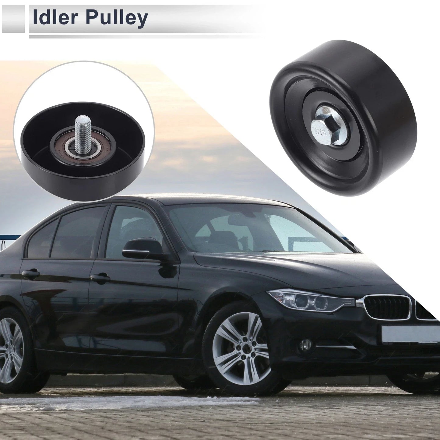 Drive Belt Idler Pulley for Chevrolet Silverado 2013-2021 Black 1 x Pc