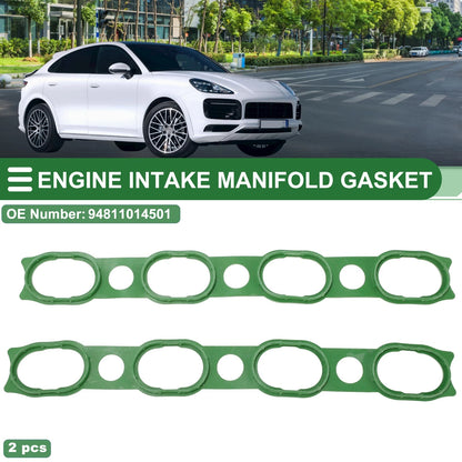 Set of 2 Engine Intake Manifold Gaskets for Porsche Cayenne (2003–2006) 94811014501 Rubber