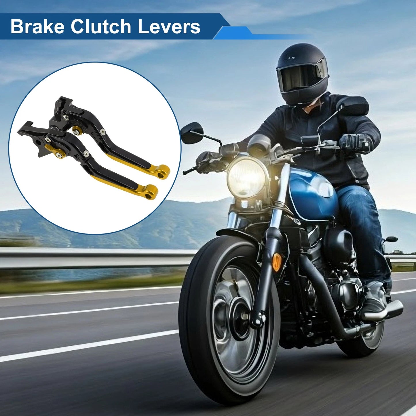 Short Long Brake Clutch Levers for Kawasaki Z650RS (2022) - Black Gold Tone