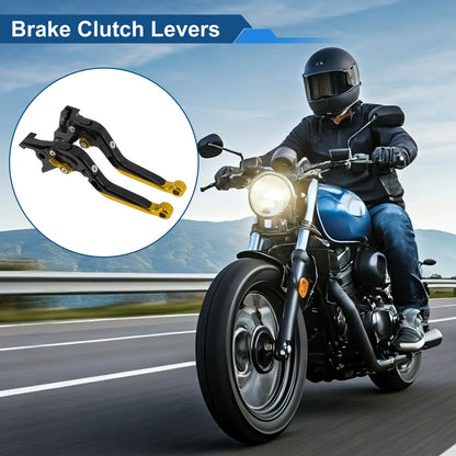 Short Long Brake Clutch Levers for Kawasaki Z650RS (2022) - Black Gold Tone