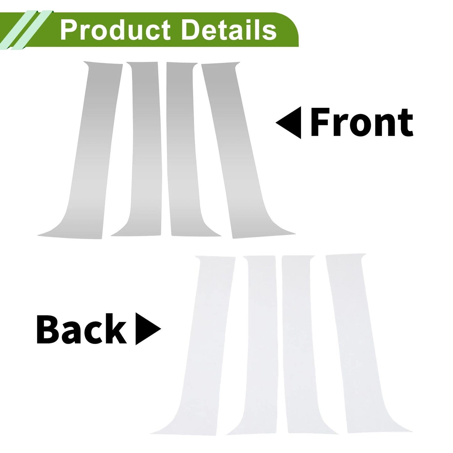 Set of 4 Door Pillar Window Trim for Chevy Silverado (2007–2013) Silver Tone