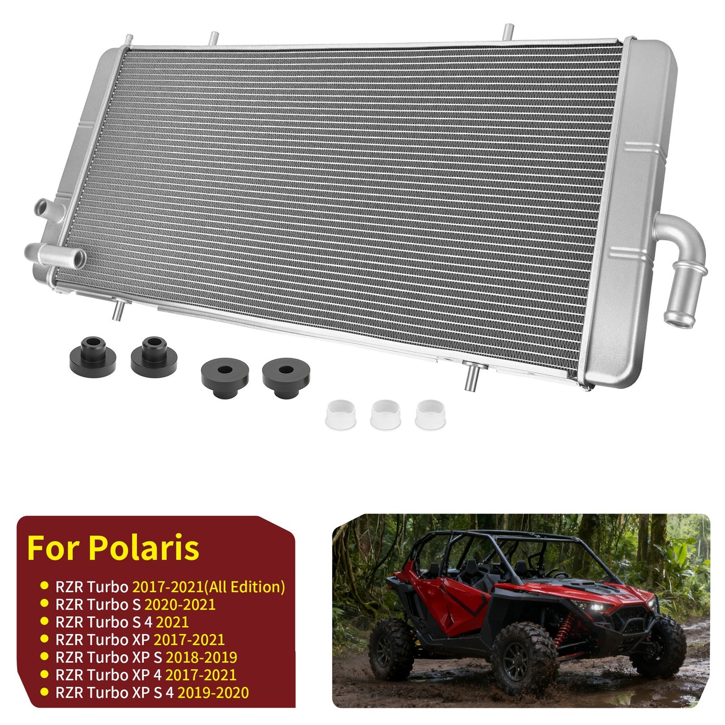 Aluminum Radiator for Polaris RZR XP XP4 Turbo S (2017–2021)