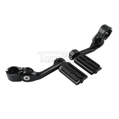 1 1/4" 32mm Black Angled Highway Foot Peg Mount for Harley