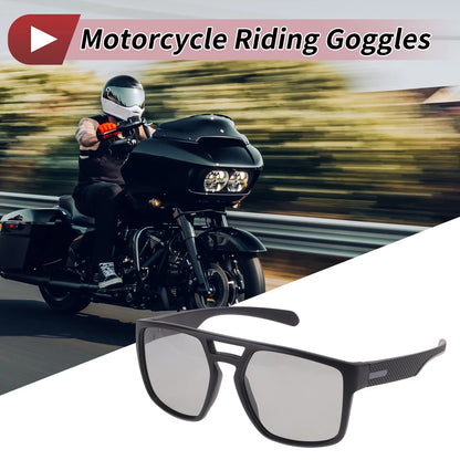 Motorcycle Riding Goggles for Various Models (Light Gray Lens, Black Frame)