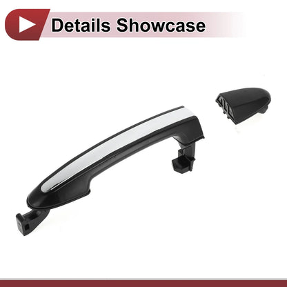 Car Door Handle Grip for Hyundai Front Right Black Silver Tone (2015-2020)