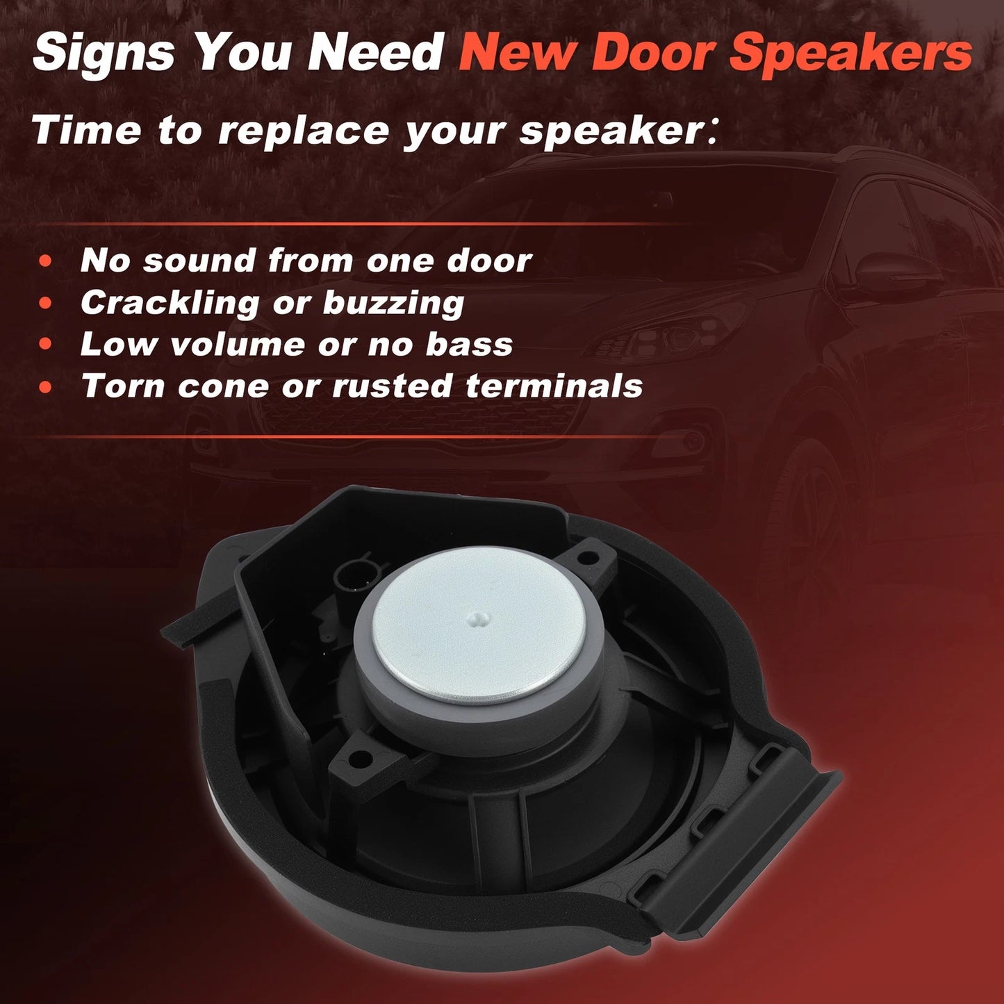 Front Door Speaker 25852236 for Chevy Silverado, GMC Sierra 1500, 2500