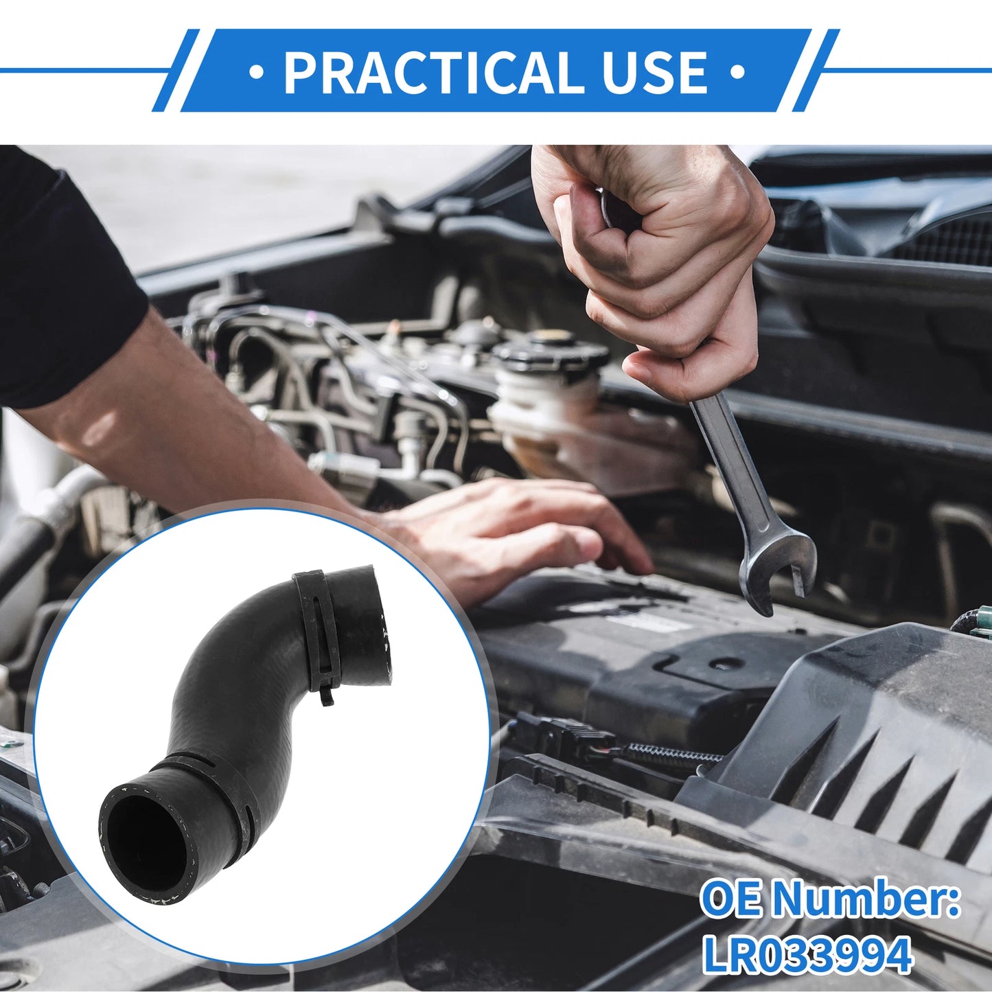 Radiator Hose for Land Rover Range Rover 5.0L V8 (2010–2022) No.LR033994 Rubber